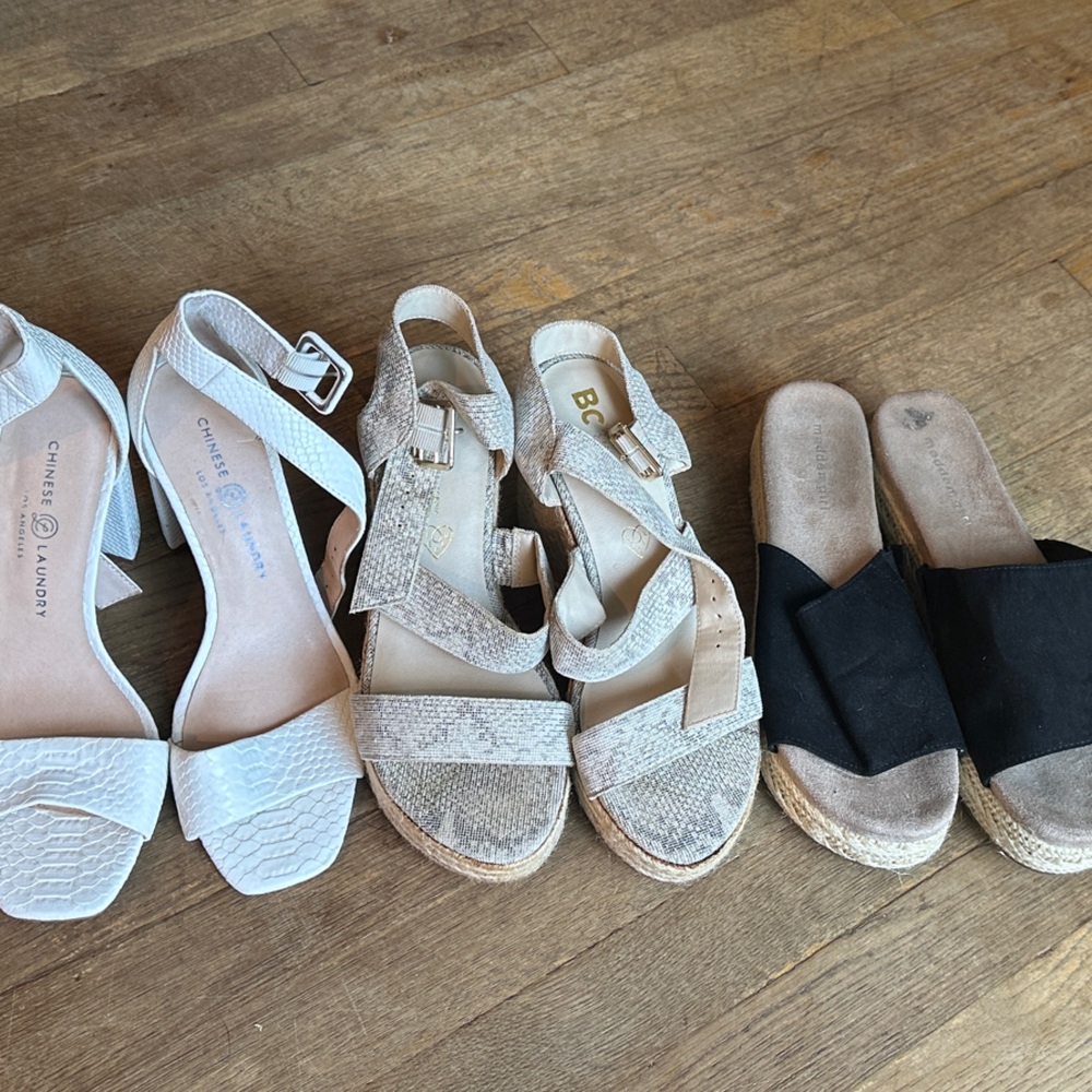 Chinese Laundry White and Black Wedges